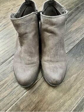 Carlos by Carlos Santana Taupe Faux Suede Ankle Booties